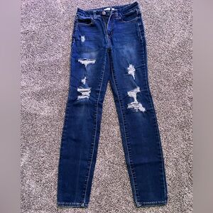 Women's Distressed Blue Jeans